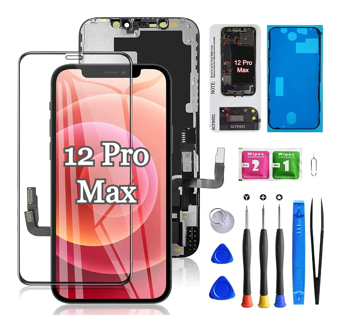 iPhone 11 Pro Max Screen Replacement - (6.5 inch) Model A2161, A2220, A2218-3D Touch Screen Repair kit, Display Digitizer with Waterproof Adhesive, Tools,Tempered Glass
