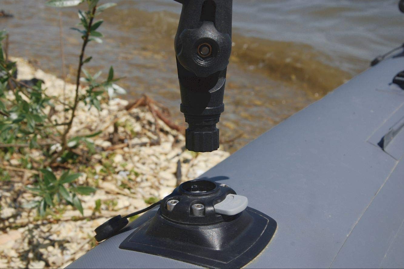 Fasten-Halterung [PVC Basis] (110 mm x 110 mm), PVC-Schlauchboote Montage: Kleben, Farbe::schwarz