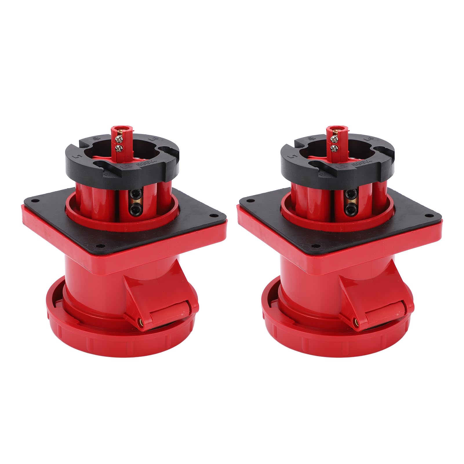 2 Uds Enchufes Rectos Industriales 125A Trifásicos IP67 Montaje Empotrado 380415V para Aplicaciones Versátiles (3P+E)
