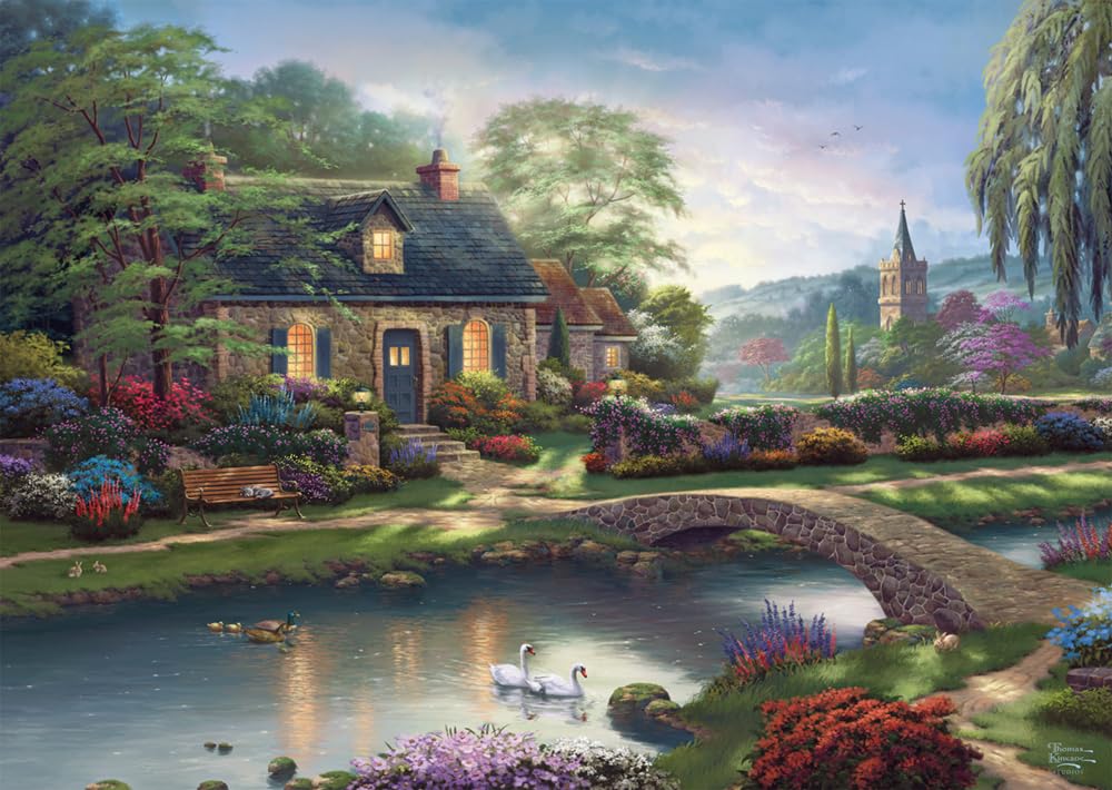 Schmidt Spiele 59775 Thomas Kinkade, Stoney Creek Cottage, 1000 Teile Puzzle