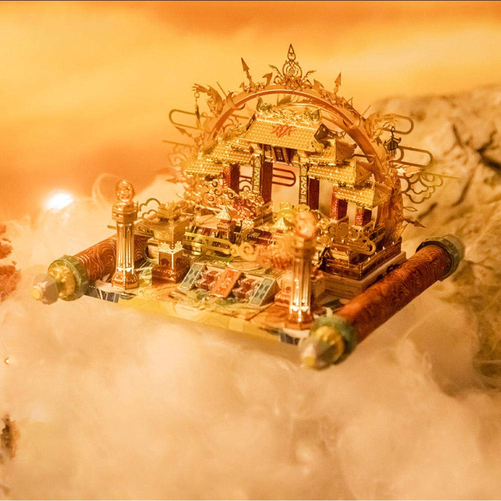 Building Model 3D 3D Metal Puzzle Nantian Gate Yun Meng Lakes Model Kits DIY Laser Assemble Jigsaw Model Kits Puzzles for Children Adult Gift with Led Light