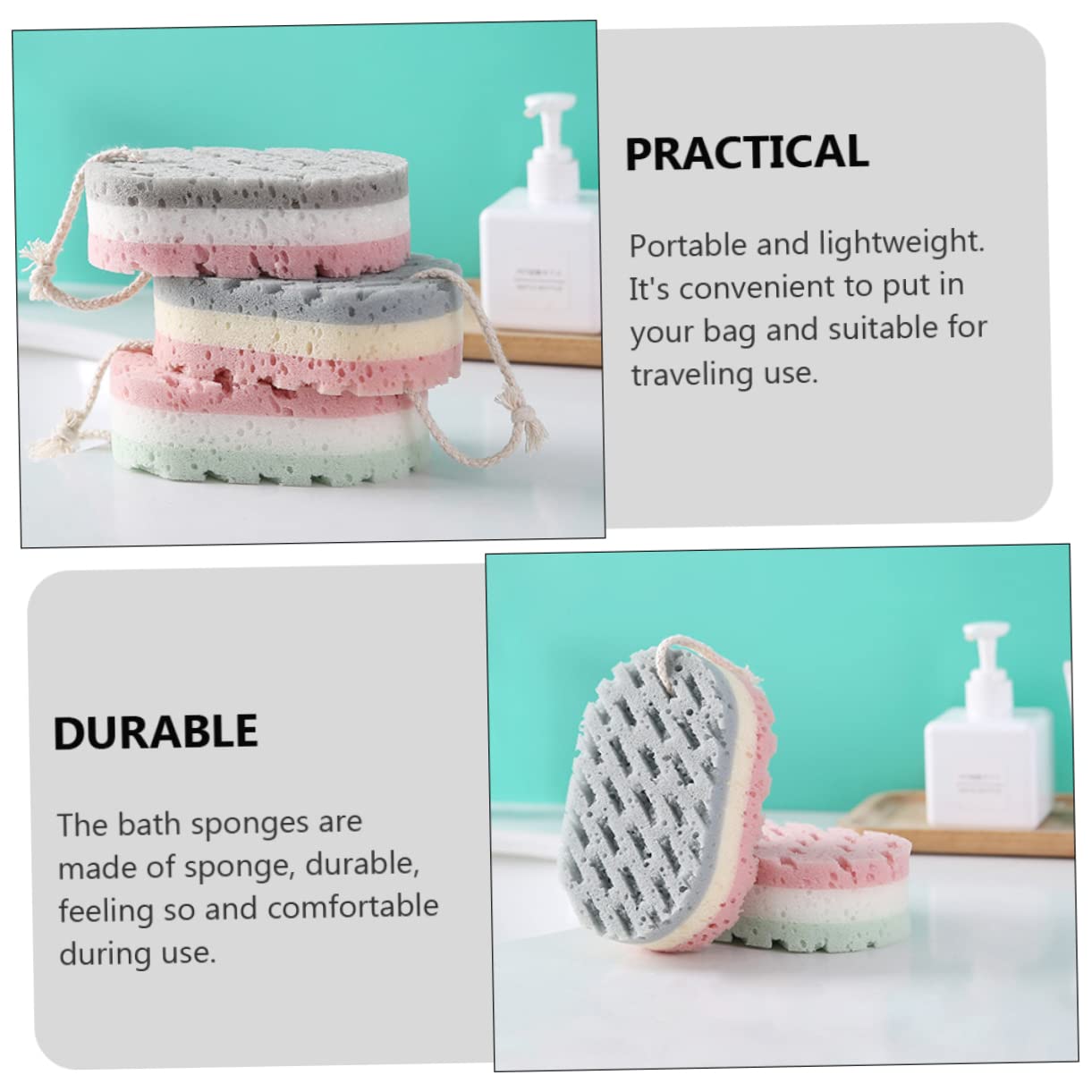 Healvian 18piezas Esponjas De Baño De Exfoliantes Corporales Para Adultos Aleatorios Suaves y Prácticas Para Uso Casa Viajes o Hoteles