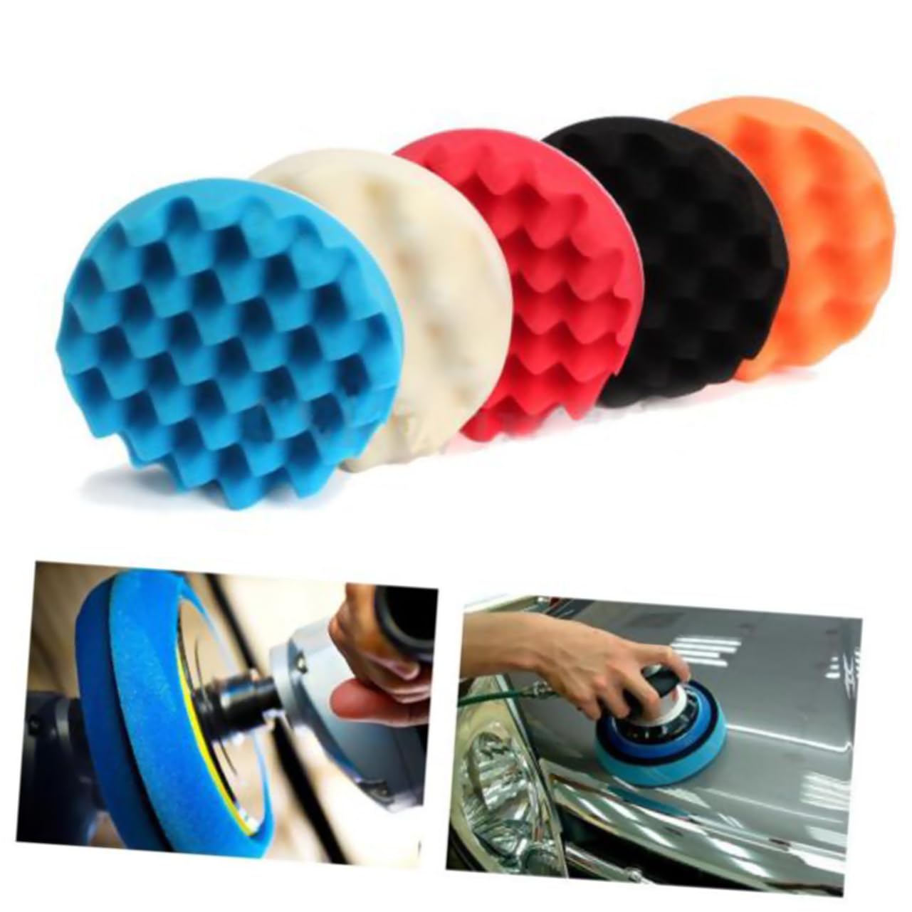 Gatuida 15 Pz lucidatura del tampone piatto di spugna tamponi lucidanti per lucidatura - Pad lucidante auto - Pad lucidatura auto spugne lucidanti lucidatrice a tampone Colorful