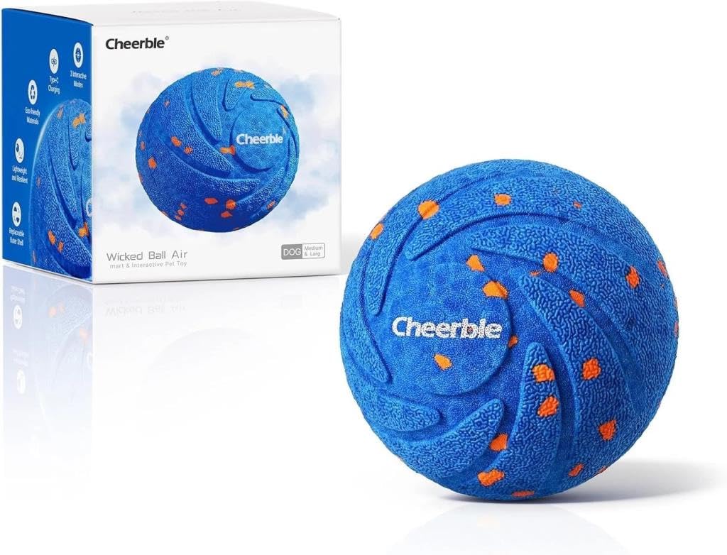 Cheerble Juguete interactivo inteligente para perros, azul, 7 cm