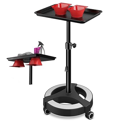 Salon Tray Salon Rolling Trolley on Wheels with Magnetic Bowl