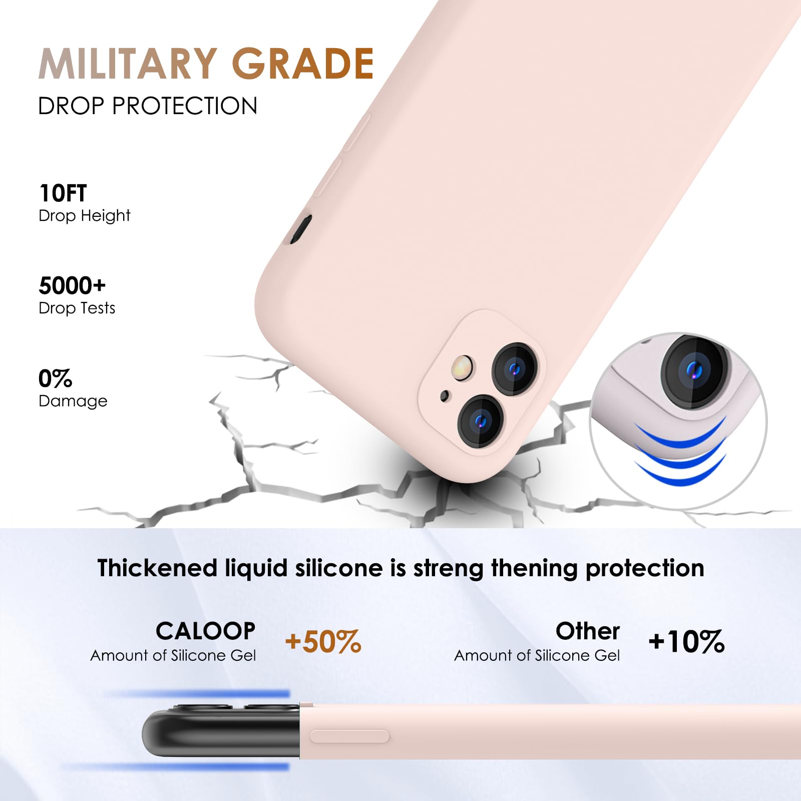 CALOOP IPhone 16 Plus Hülle – Slim-Fit, Flüssigsilikon Mit Hartem Rahmen, Stoßfest & Kratzfest – Kompatibel Mit Kabellosem Laden