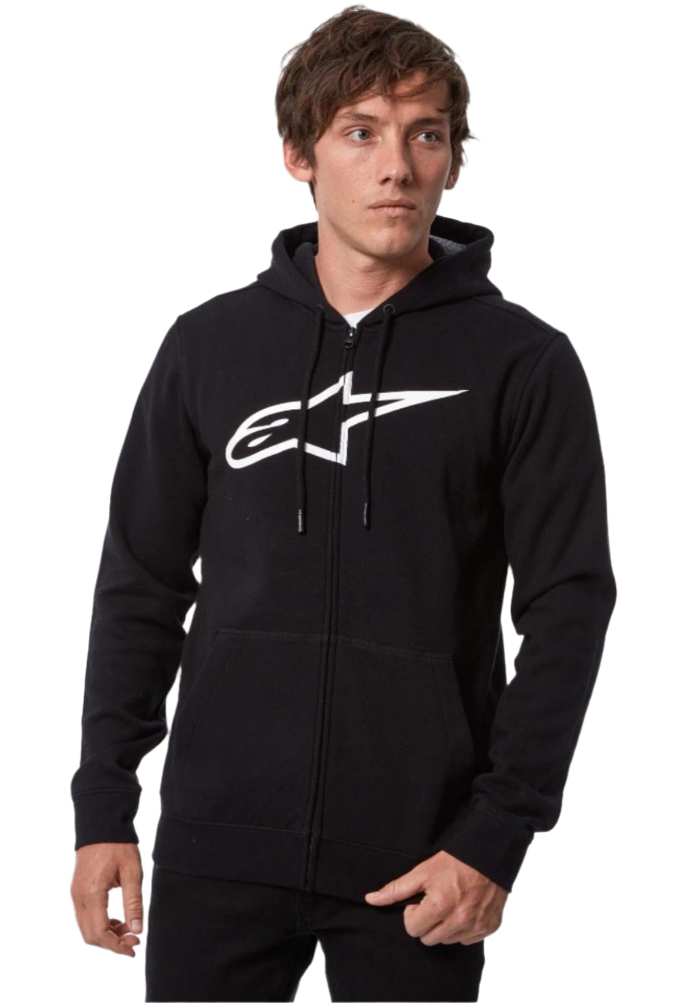 Alpinestars Men's Black White Ageless V3 Zip Hoodie, Black-White, Size S For