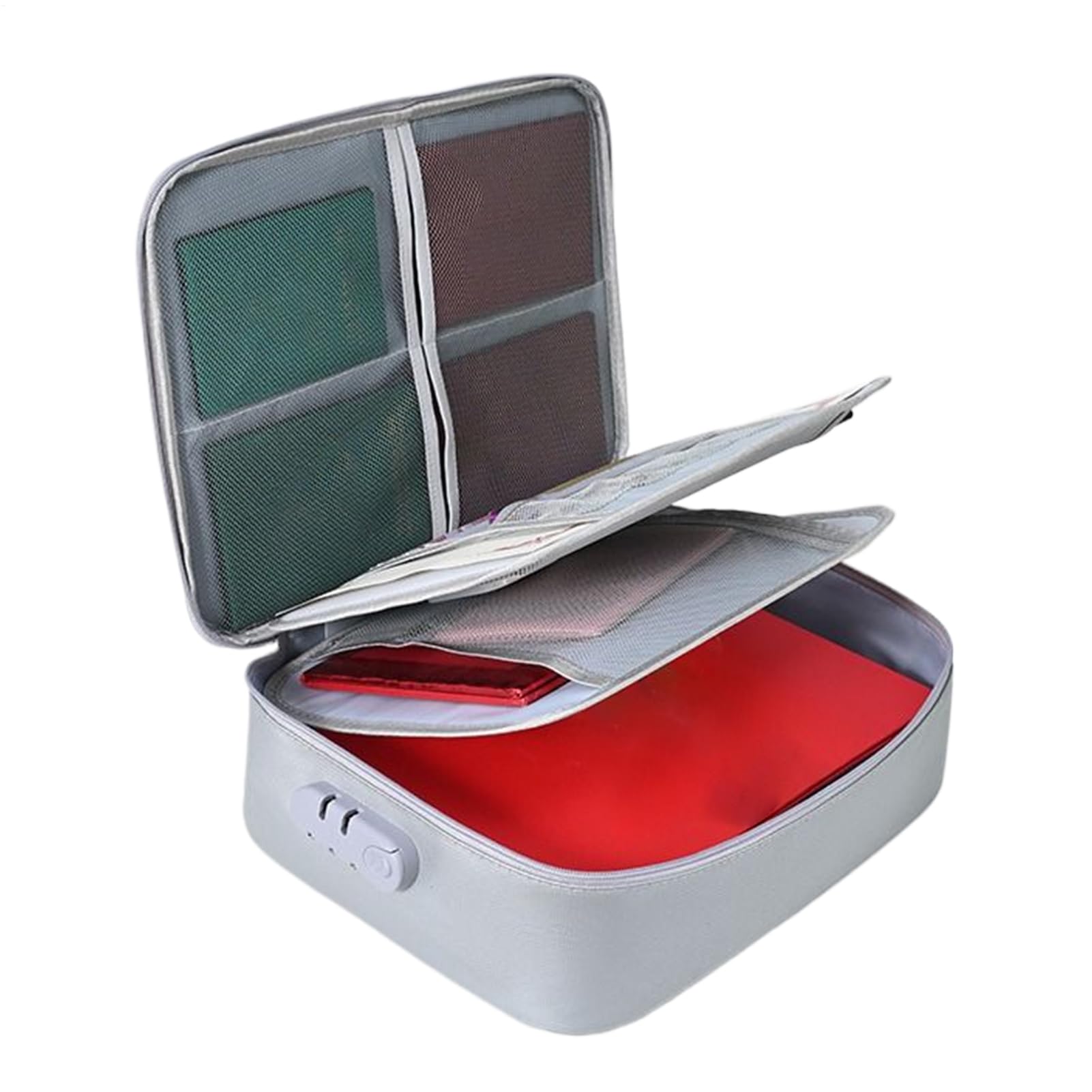 Fireproof Document Box - 1200°C Heat Safe Case, Liquid Silicone Insulated Storage For Passport | Certificates, Electronics, Archive Files | Fireproof Safe Box For Home, Travel, emergencyy Protection