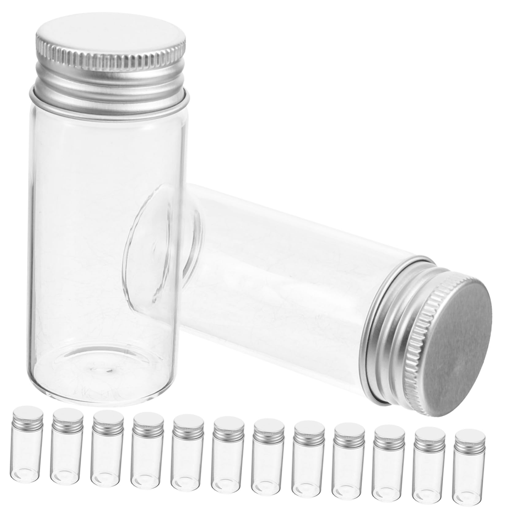 2 Sätze Reagenzglas Flaschenschnalle Kleine Einmachgläser Stopfen Kanister Fläschchen Einmachgläser Mit Breiter Öffnung Mini Flaschen Balsam Set Vorratskammer Stück * 2