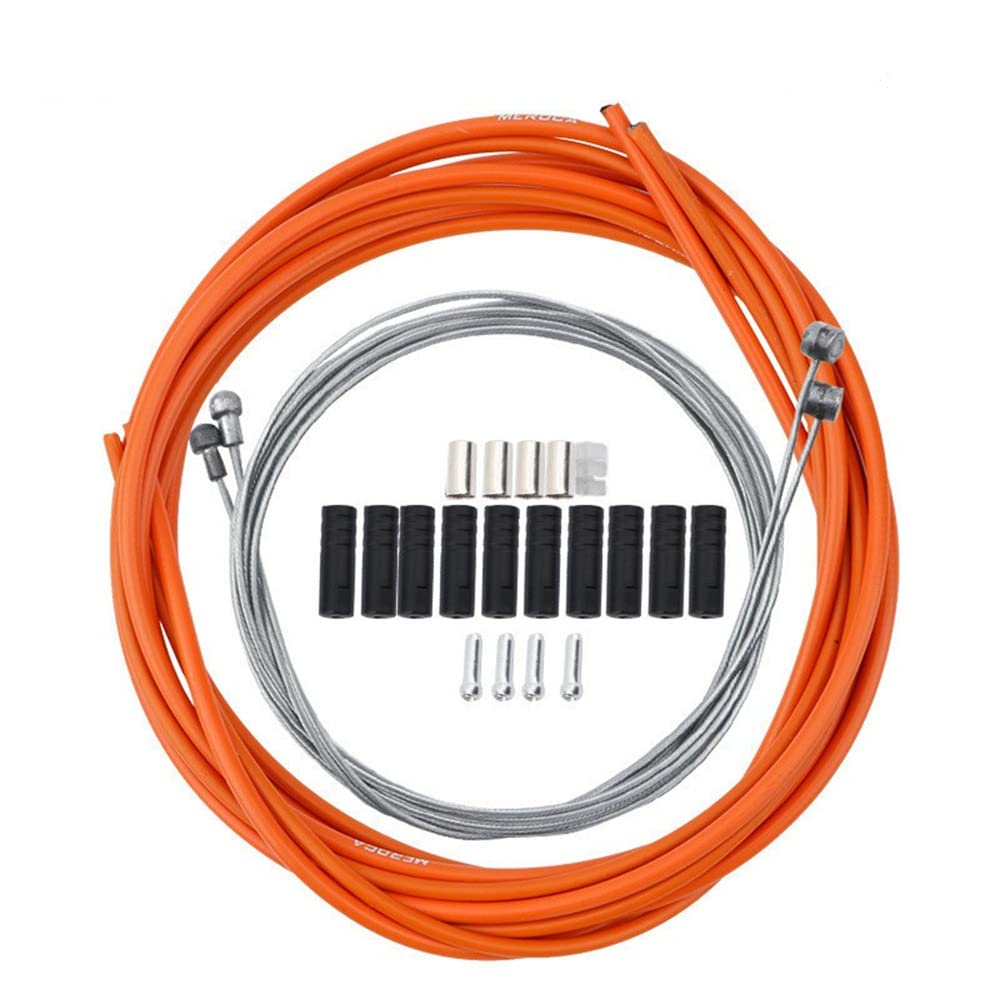 Universal Bicycle Shifter Cable Housing Set for Shimano for Sram Derailleur brake tube MTB road bike (orange)