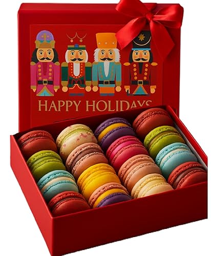 LeilaLove Macarons- 16 Holiday Macarons in gift box may varies in colors & style