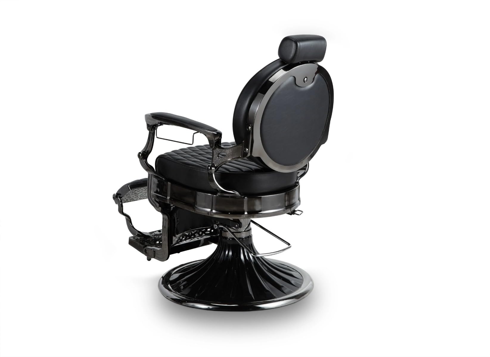 Genérico Sillón Clásico de Barbero hidráulico Estilo Retro Vintage con reposapies Integrado Modelo Kirk BC Negro