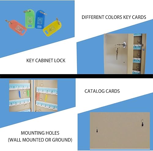 Miniatura 3 de INTBUYING 100 Posición Gabinete de llave Cerradura de llave Caja de bloqueo portátil Montaje en pared Gabinete de llaves para centro comercial y