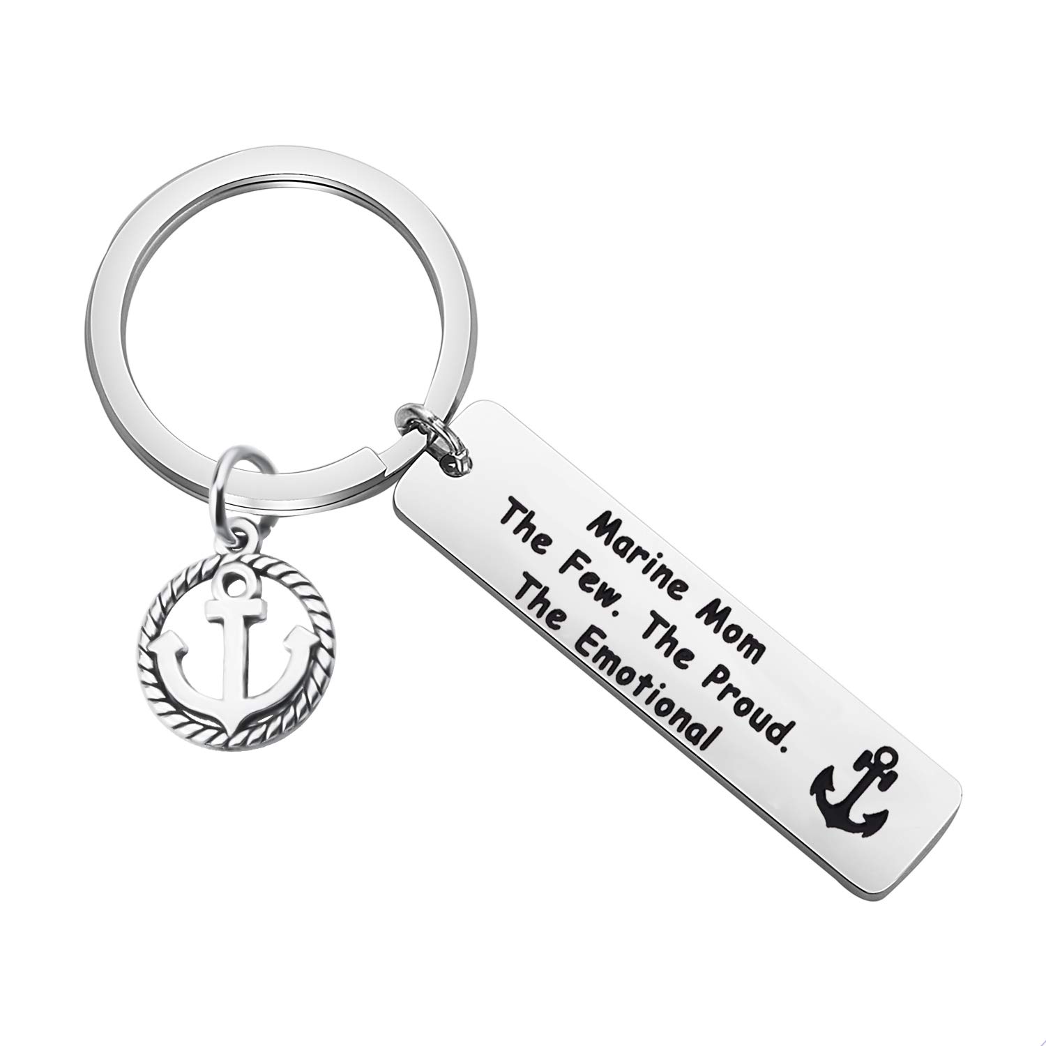 LQRIMilitary Mom Gift Proud Military Mom Keychain Military Mom The Few The Proud The Emotional