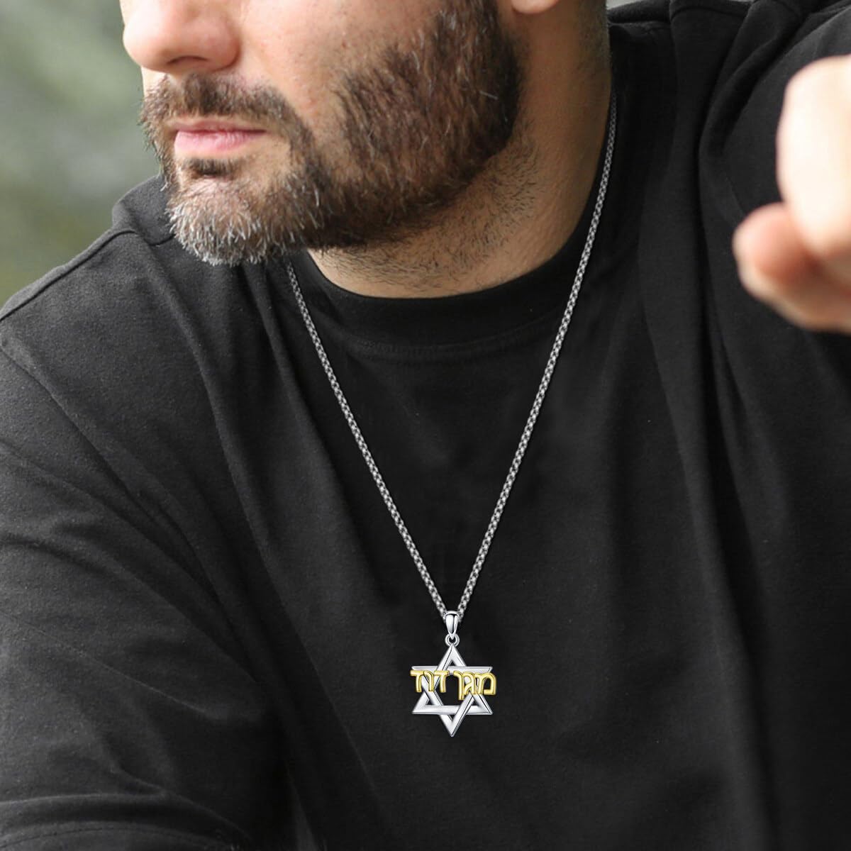Star of David Necklace 925 Sterling Silver Hebrew Jewish Star Necklace Jewish Jewelry for Men Women - Image 3