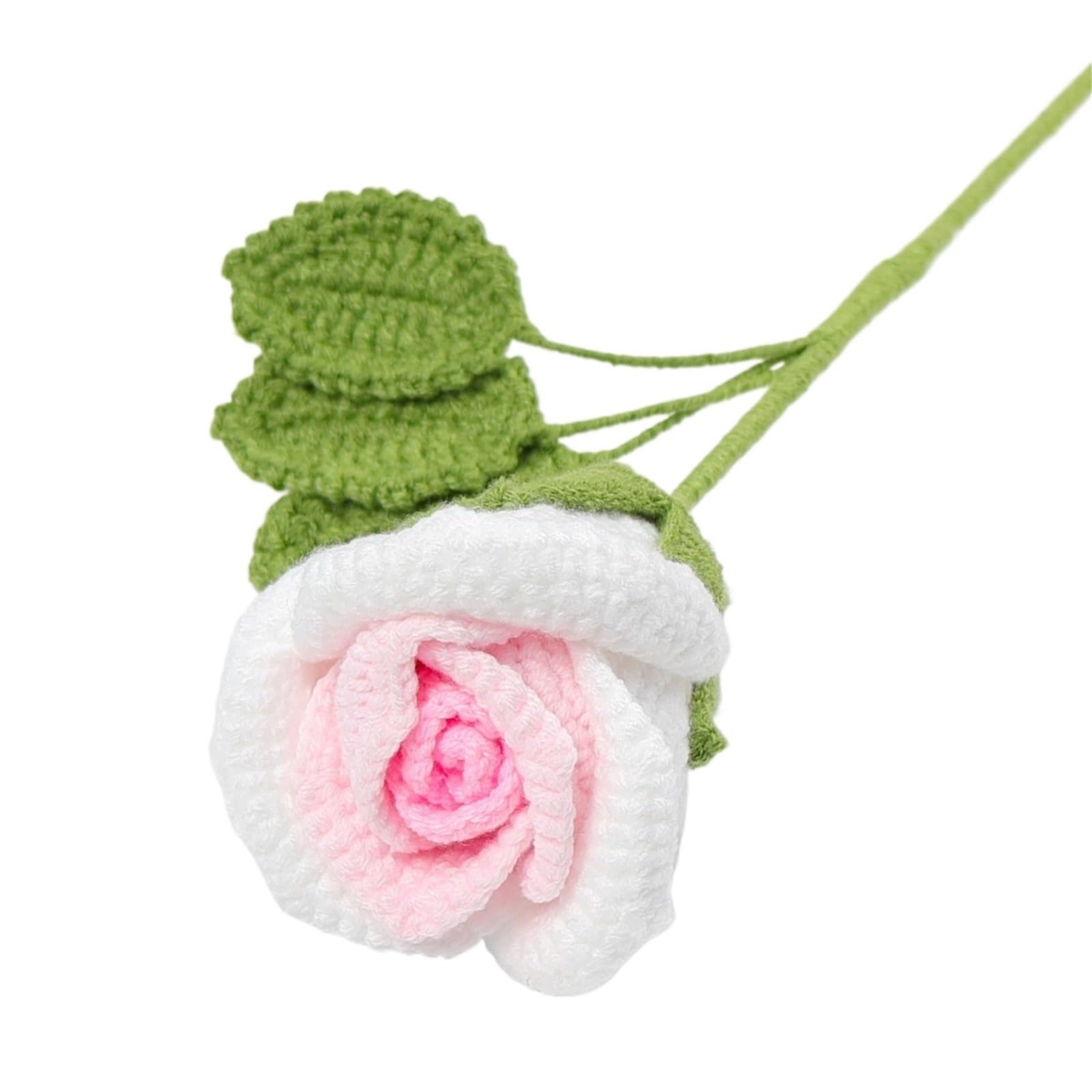ENWWCH Big Rose Crochet Flowers Creative Knitting Handwoven Bouquet For Home(Color2)