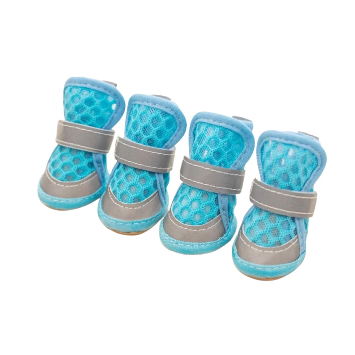 MeiAOBest Dog Summer Mesh Shoes,Breathable Reflective Dog Non-Slip Boots Pet Paw Protection Cover Anti-Licking Walking Footwear for Small Medium Dogs_2#(Blue)