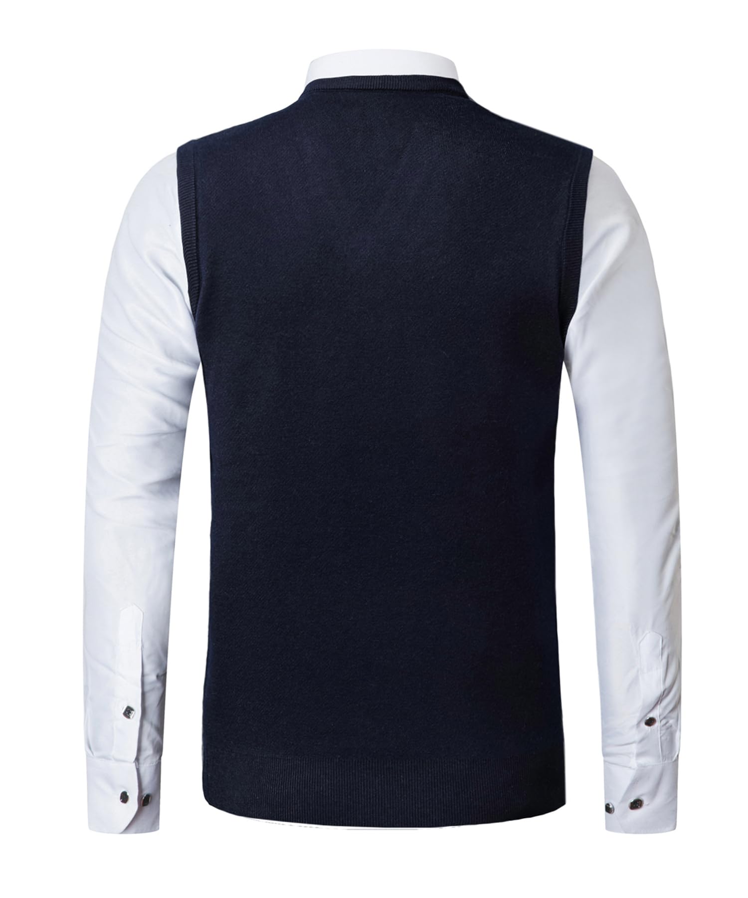 Homme Argyle Gilet en Laine sans Manches col V Pull Classique Gentleman Tricots Débardeurs Décontractée en Tricoté Veste Cardigan pour Automne Hiver