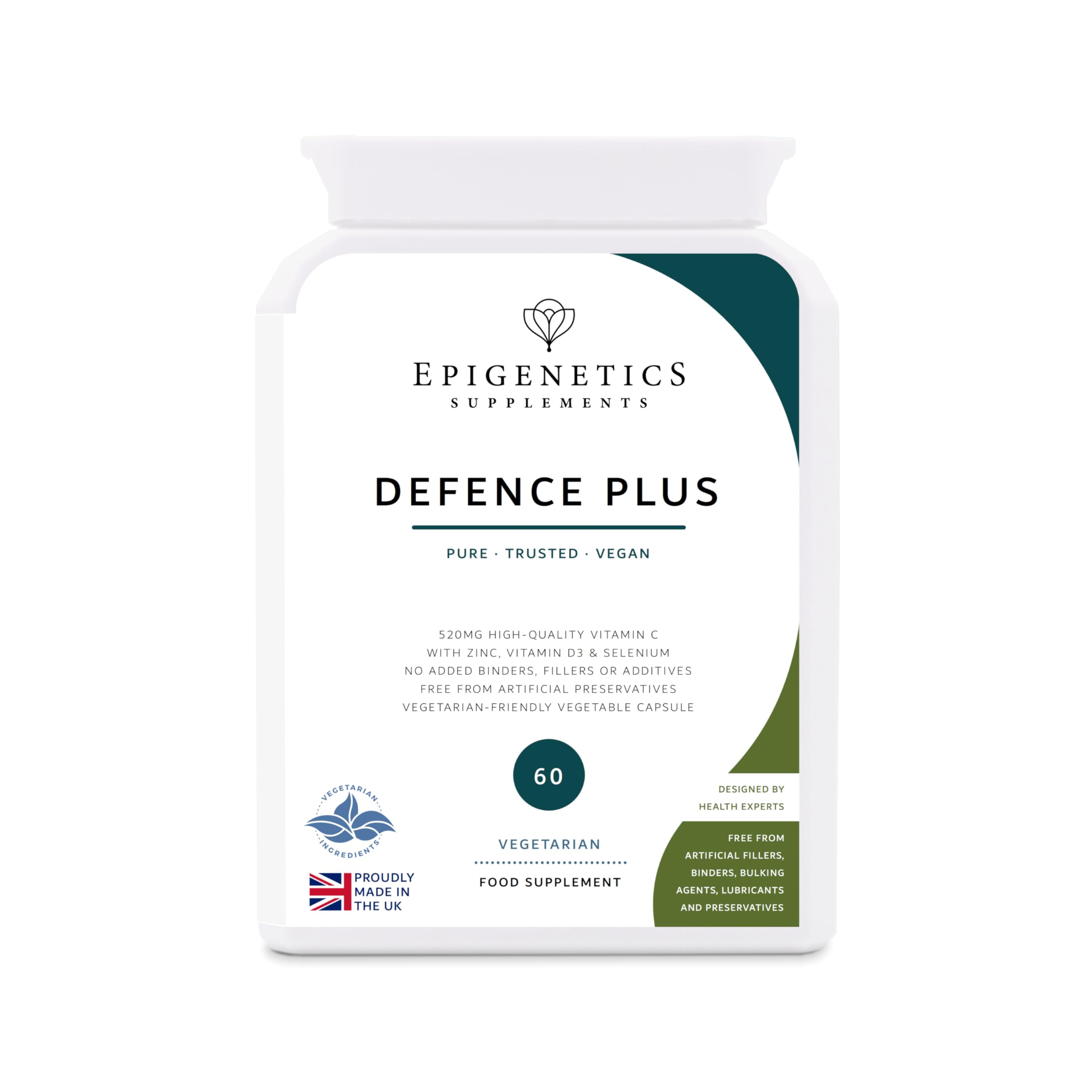 Defence Plus | Premium Bioavailable Immune Formula | Zinc, Vitamin C, Vitamin D3 & Selenium | Immune Support | 60 Vegan Capsules
