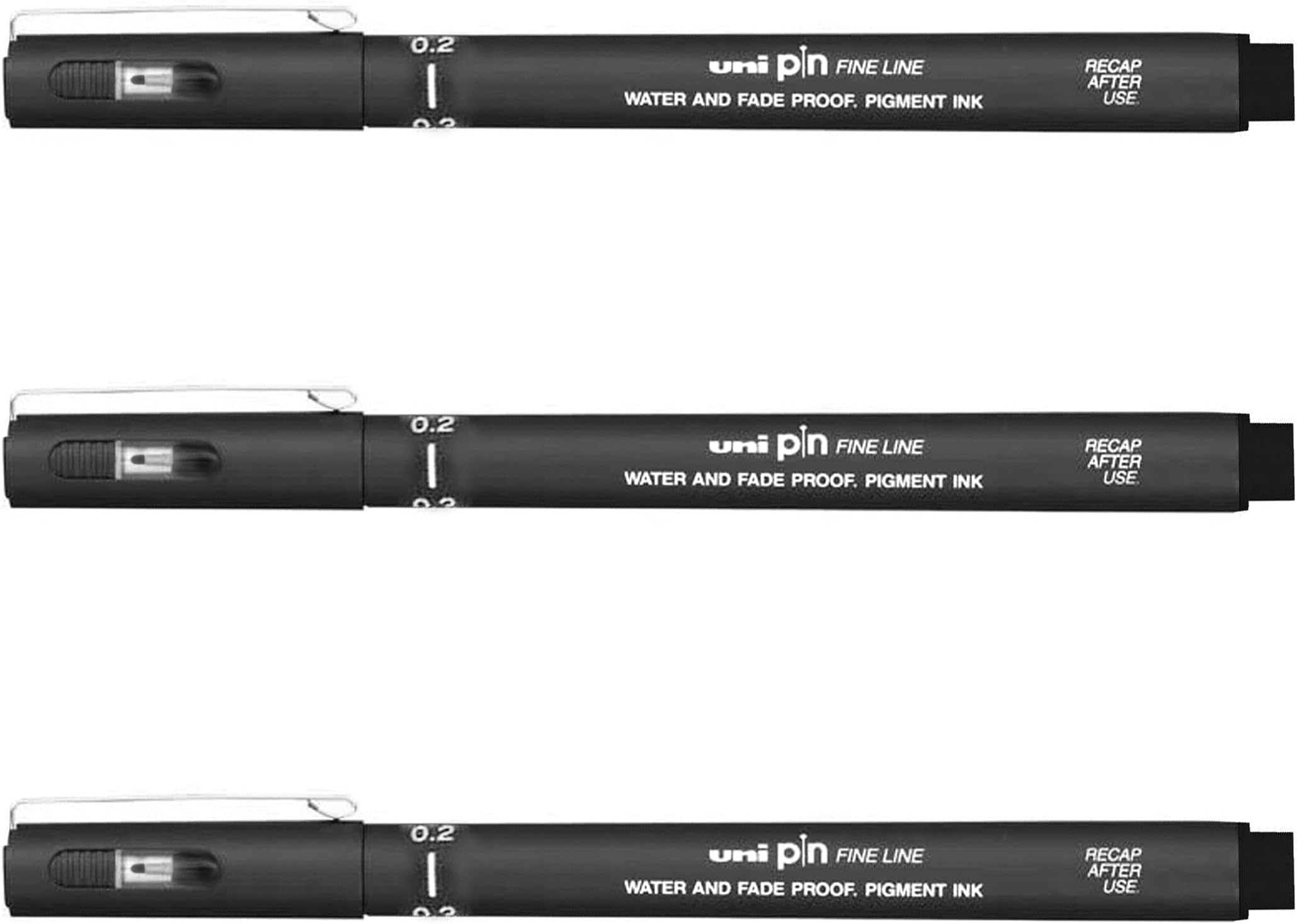 UNI-BALL PIN DRAWING PEN FINELINER ULTRA FINE LINE MARKER 0.2mm BLACK Ink - [Pack of 3]