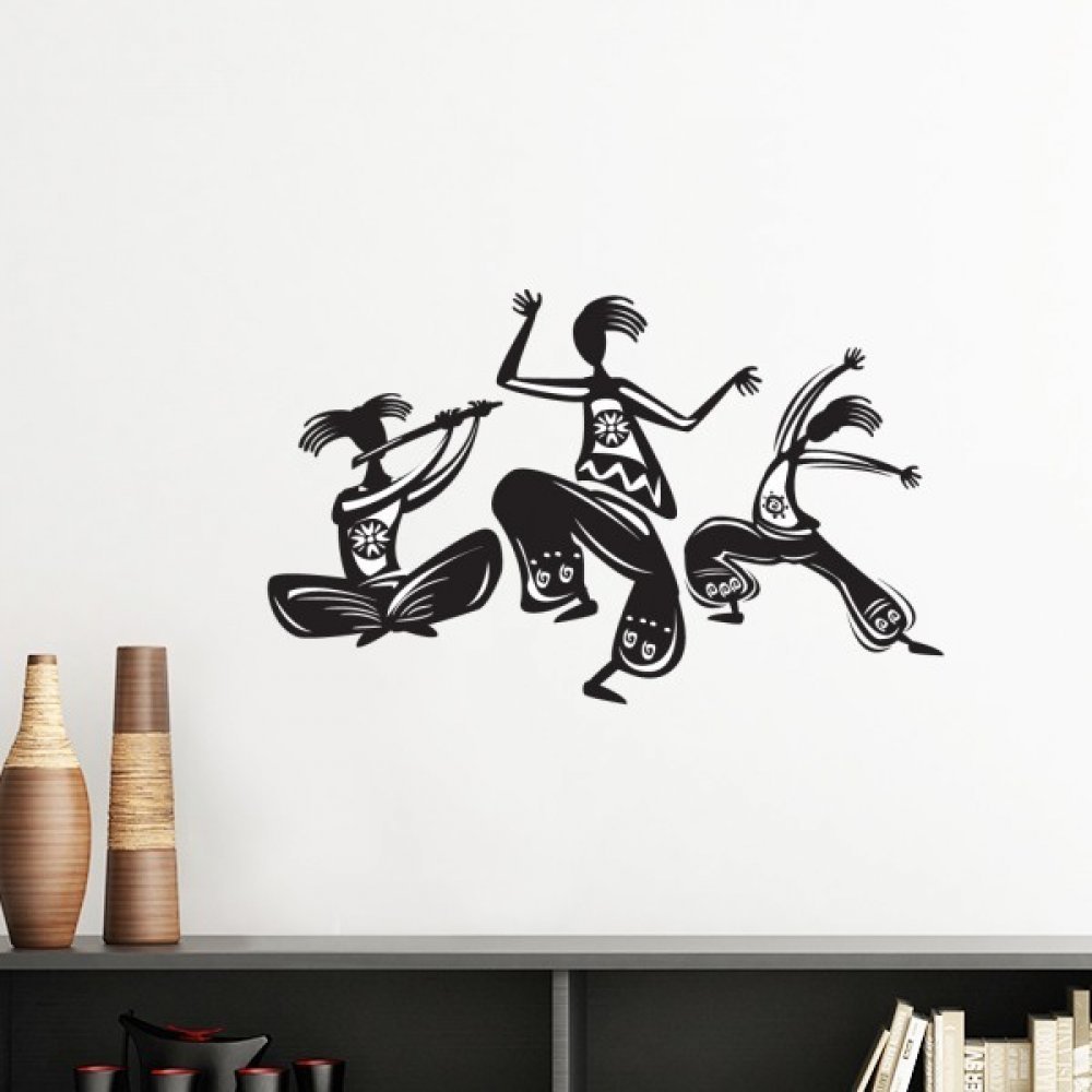 Sticker mural Mexique silhouette danse populaire rouge pour déco chambre