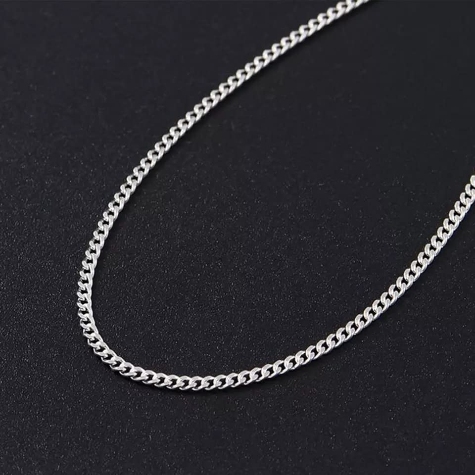 Image of THE MEN THING Chain for Men, Luxury Pure Titanium Steel Chain | Silver Stainless Steel Chain | Necklace Jewellery for Men & Boys