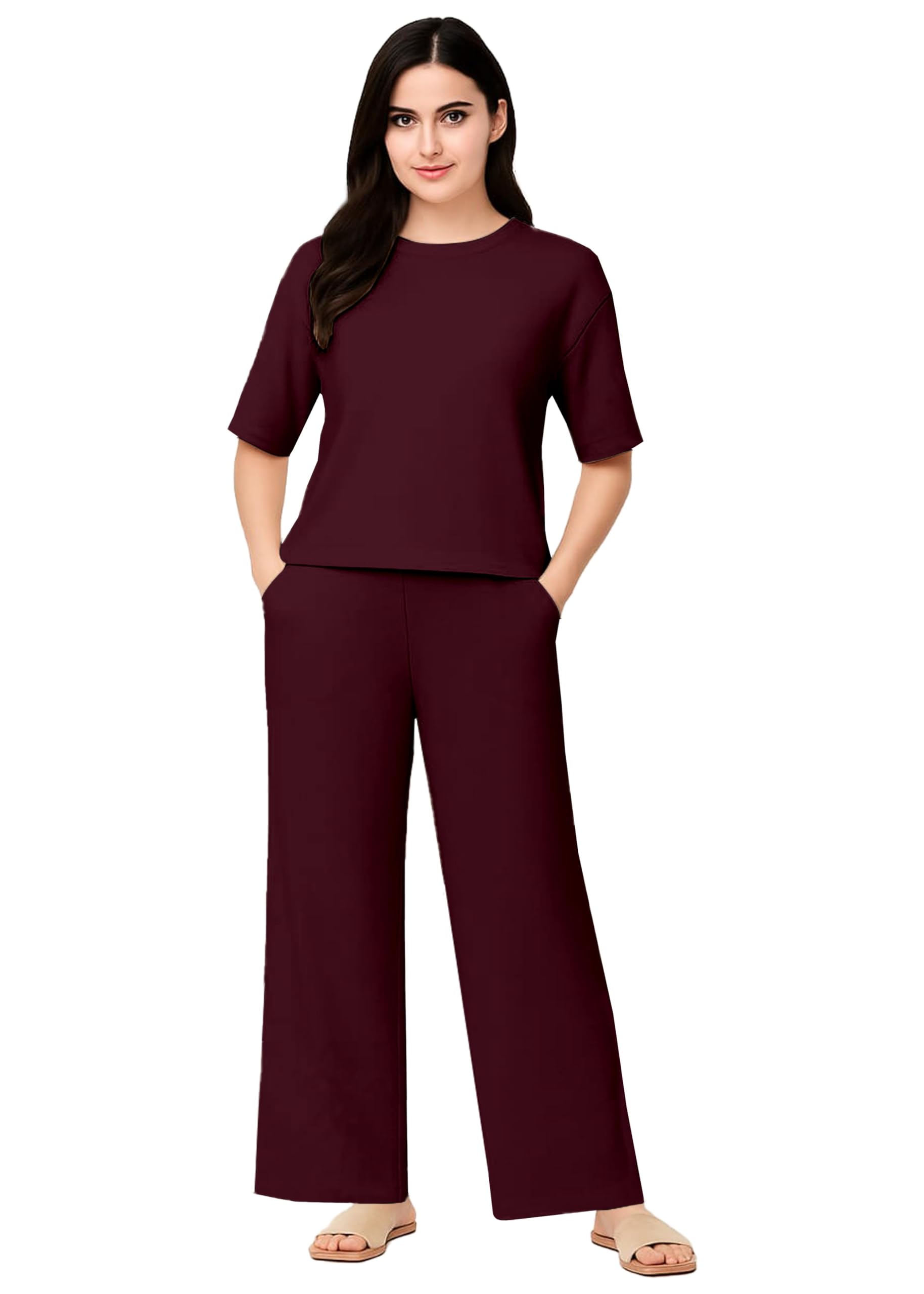 vivex Womens Casula Co-Ord Set| loungewear|2 Pices Set|Sleep Wears|Top And Pant Set-picture-45