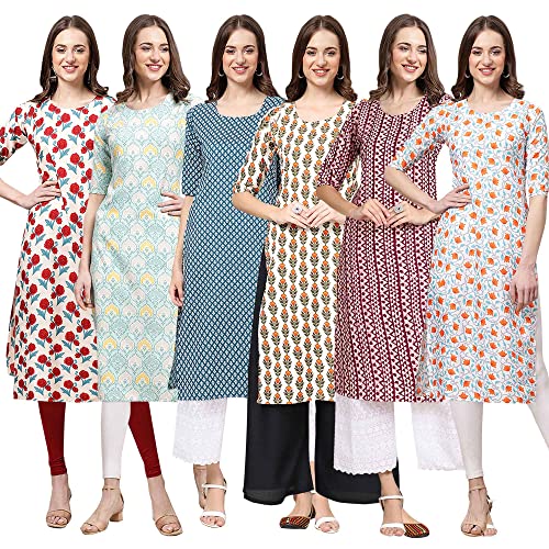 Image of Pinkmint Women's Crepe Floral Regular Kurta