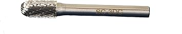 TEMO SC-3 Double Cut Carbide Rotary Burr File, 3/8 Inch Cylinder Ball Head, 1/4 Inch Diameter 2 Inch Long Shank