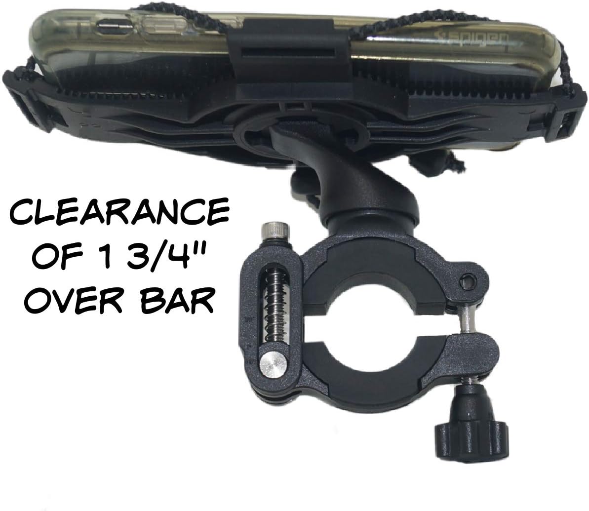 BiKase ElastoKASE - Universal Cell Phone Holder for Handlebar, Ideal for eBike, Road & Mountain Bikes, Quick Release, 360° Rotation, Fits All Phones, Shock-Resistant, Easy Install