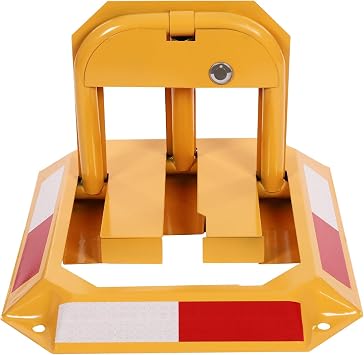 Parking Blocker Barriers, Orange Foldable Parking Barrier, Manual Car Park Space Lock with 3 Keys for Shopping Malls,Office,Airports,Hotels