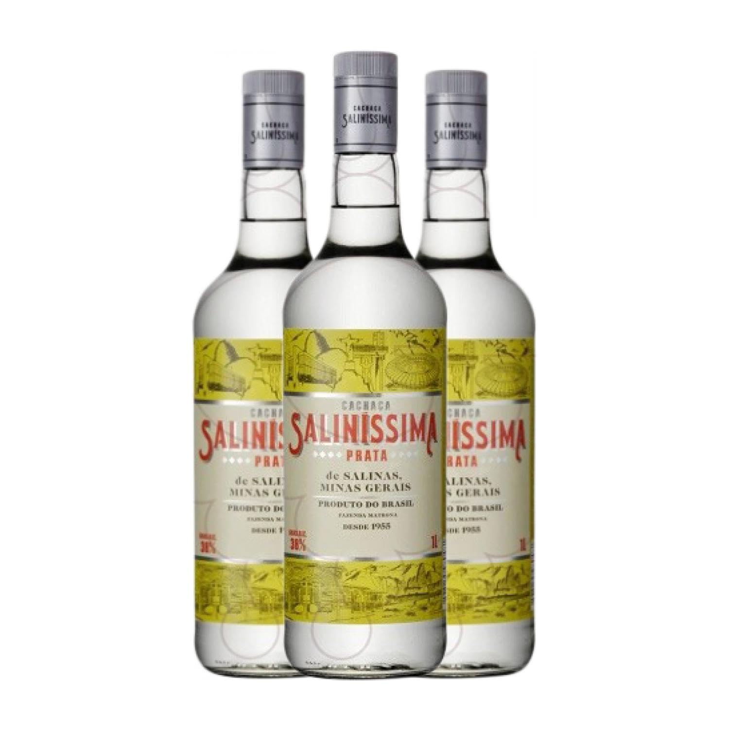 Cachaza Salinissima Botella Misil 1 L (Caja de 3 Botella Misil de 1 L)