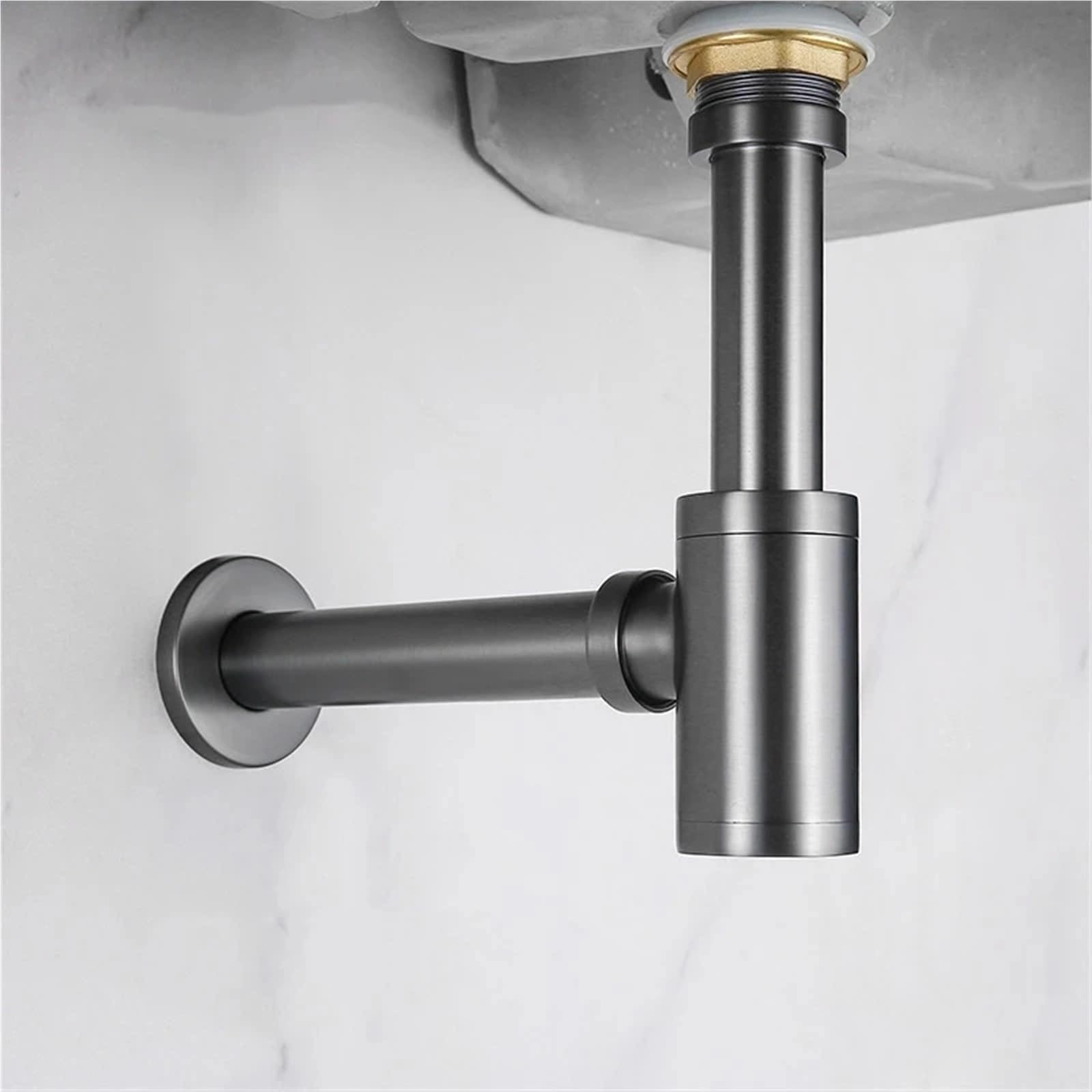 Juego de desagües latón redondos con sifón desodorizante for lavabo baño desagüe emergente Para Lavabo De Baño y Lavabo(Type 1)