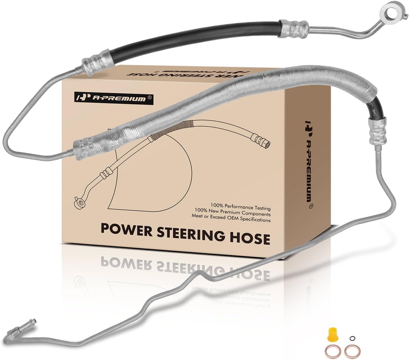 A-Premium Power Steering Hose Pressure Line Hose Assembly Compatible with Kia Sedona 2006-2010 & Hyundai Entourage 2007-2009 V6 3.8L, Pump To Rack