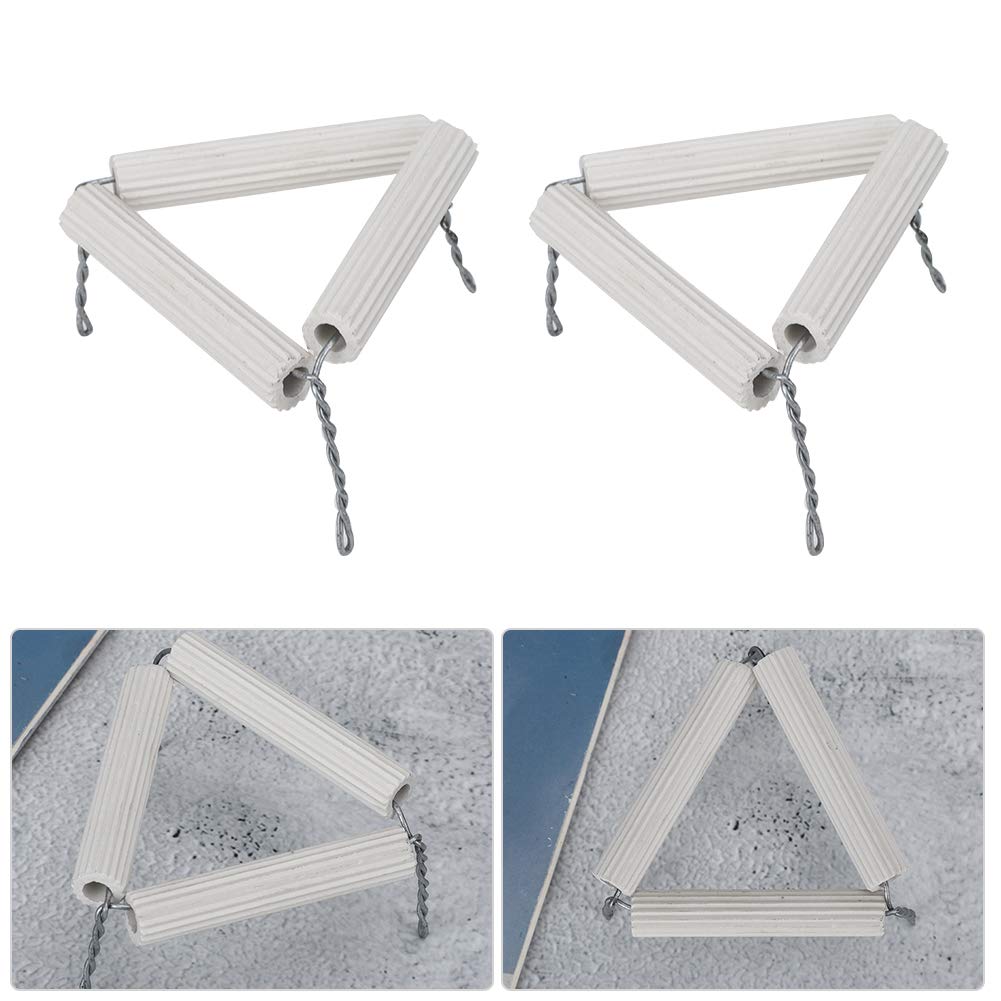 5pcs 65mm Lab Clay Crucible Holder Ceramic Pipes and Iron Wire, Multifunctional Accessory For Home Use
