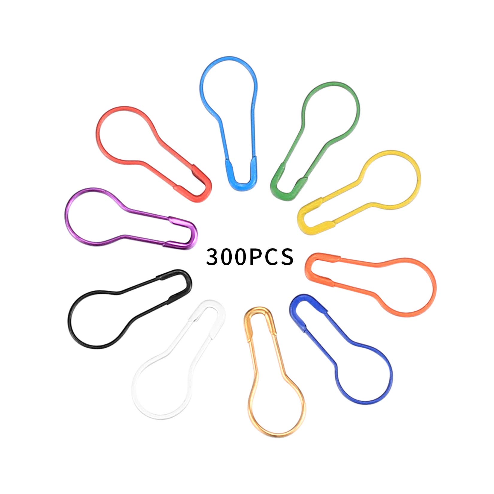 300 Spille Di Sicurezza Colorate A Forma Di Lampadina/Pera - 10 Colori Assortiti Per Cucito, Fai Da Te, Artigianato, Segnapunti