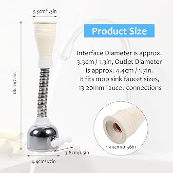 Les-Theresa Adjustable Water Saving Tap, Water Tap Spray Head Adapter 360° Anti-Splash Swivel Tap Aerator Sink Tap Faucet Sprayer Attachment for Kitchen Sink Faucet Adapter