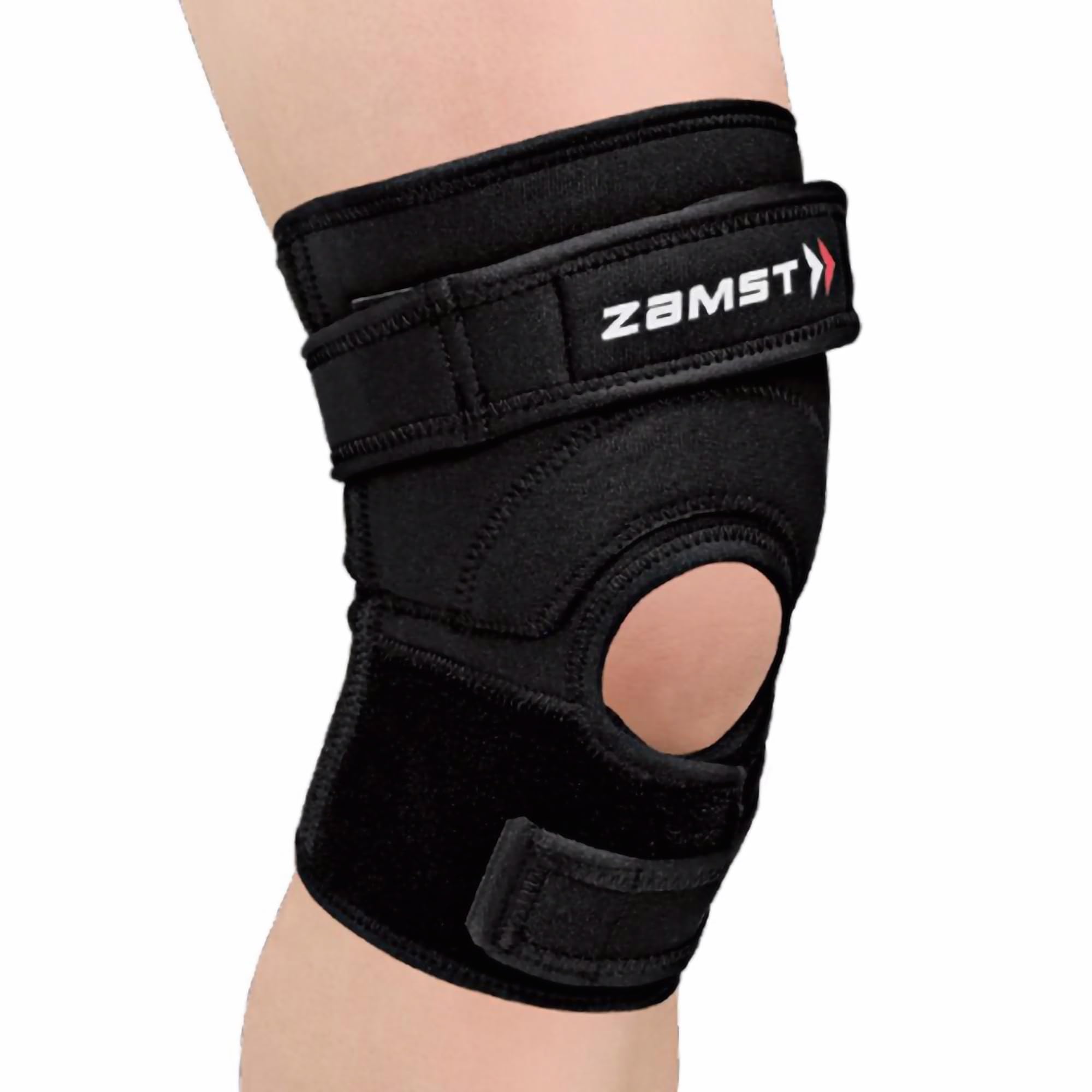 Zamst JK-2 -Ginocchiera per rotula, tendini quadricipitale e rotuleo, (L) | Ginochiera con cuscinetti rotulei e chiusure a compressione regolabili - Ideale per sport o attività che comportano salti
