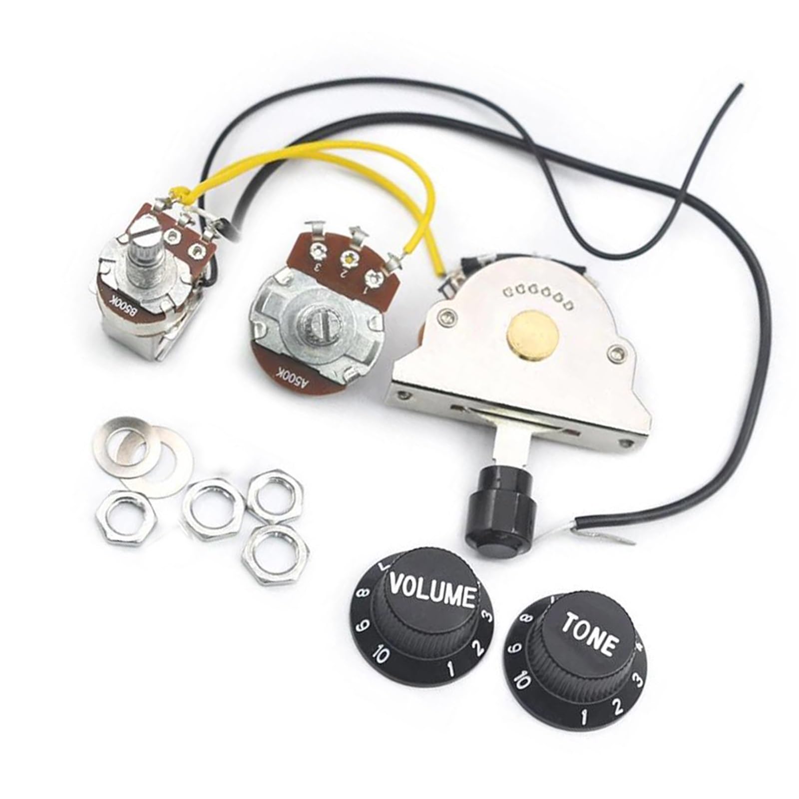 Kits Harnais Guitare Câblés Faisceau de câbles pour guitare électrique circuit pré câblé bobine divisée 2T1V interrupteur 5 voies Push Pull 500K
