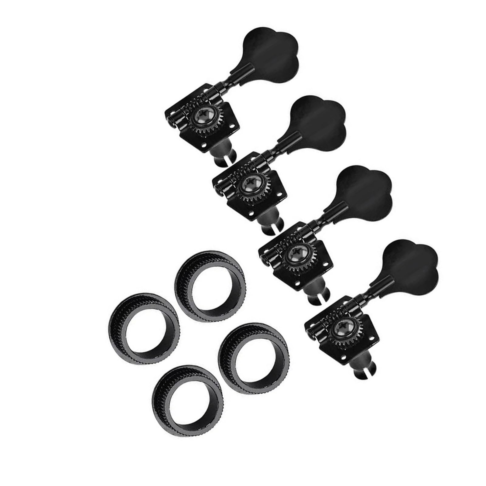 Clavijas De Afinación De Guitarra Instrumento Musical Profesional Guitarra Para Adultos 4 Cuerdas Perilla De Afinación De Bajo Abierto Accesorios(4R Bk)