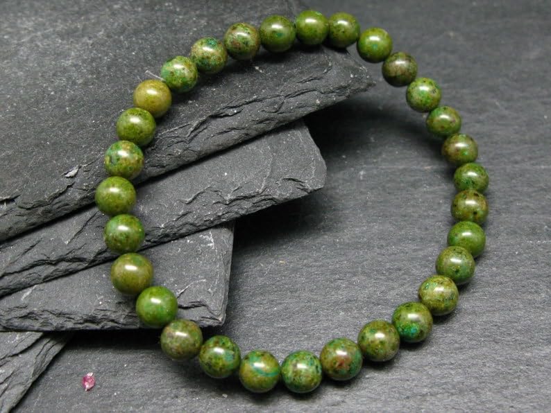 Happy_Shop Natural Epidote 8mm Round Shape Smooth Cut Beads 6.5 Inch Stretchable Bracelet For Men & Women. Unisex Bracelet For Healing, Meditation, Prosperity, Gift &... - Image 3