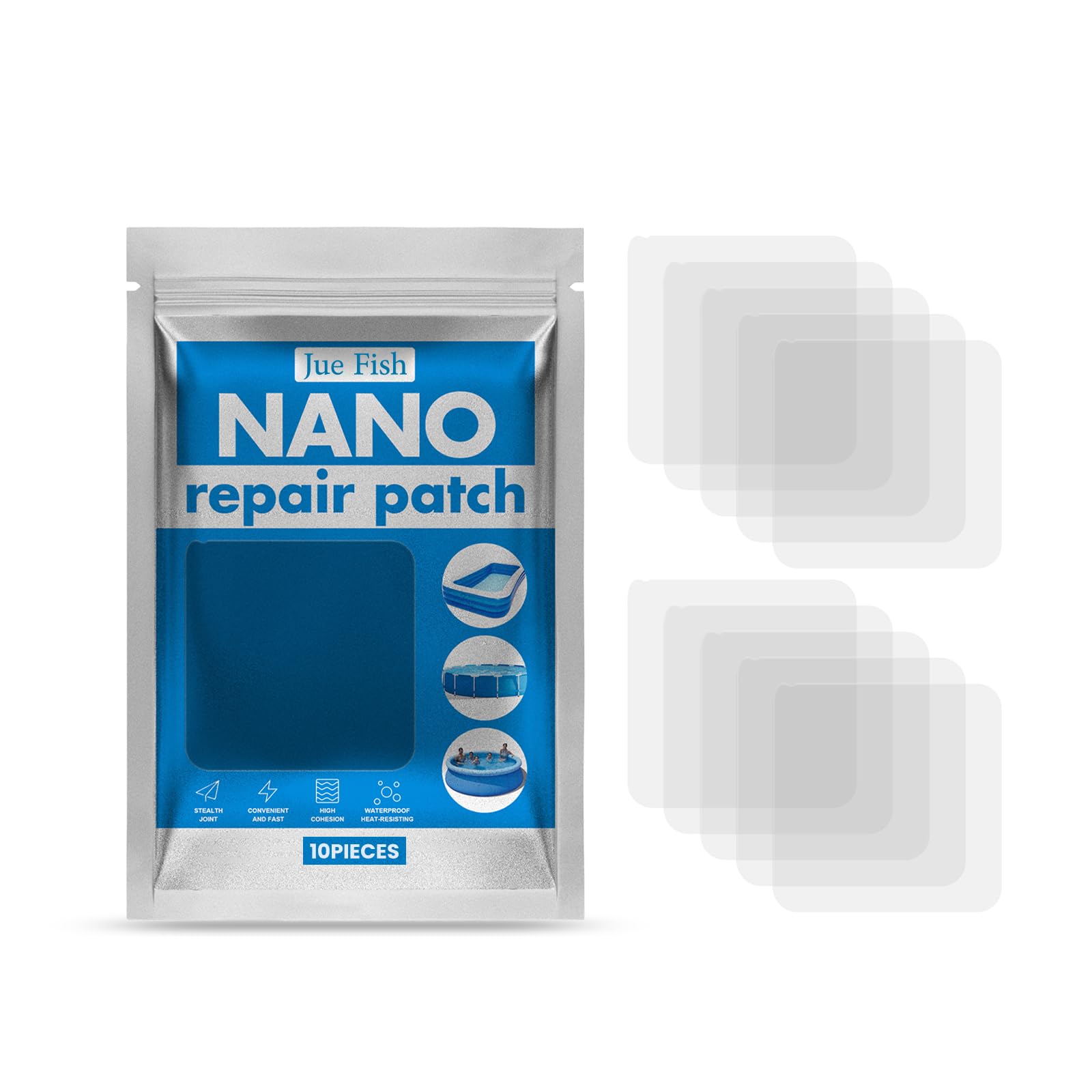 yunxinqiao Two-Piece Swimming Pool Repair Kit, Waterproof Patch Set for Inflatable Pools, Rings, Mats and Tents