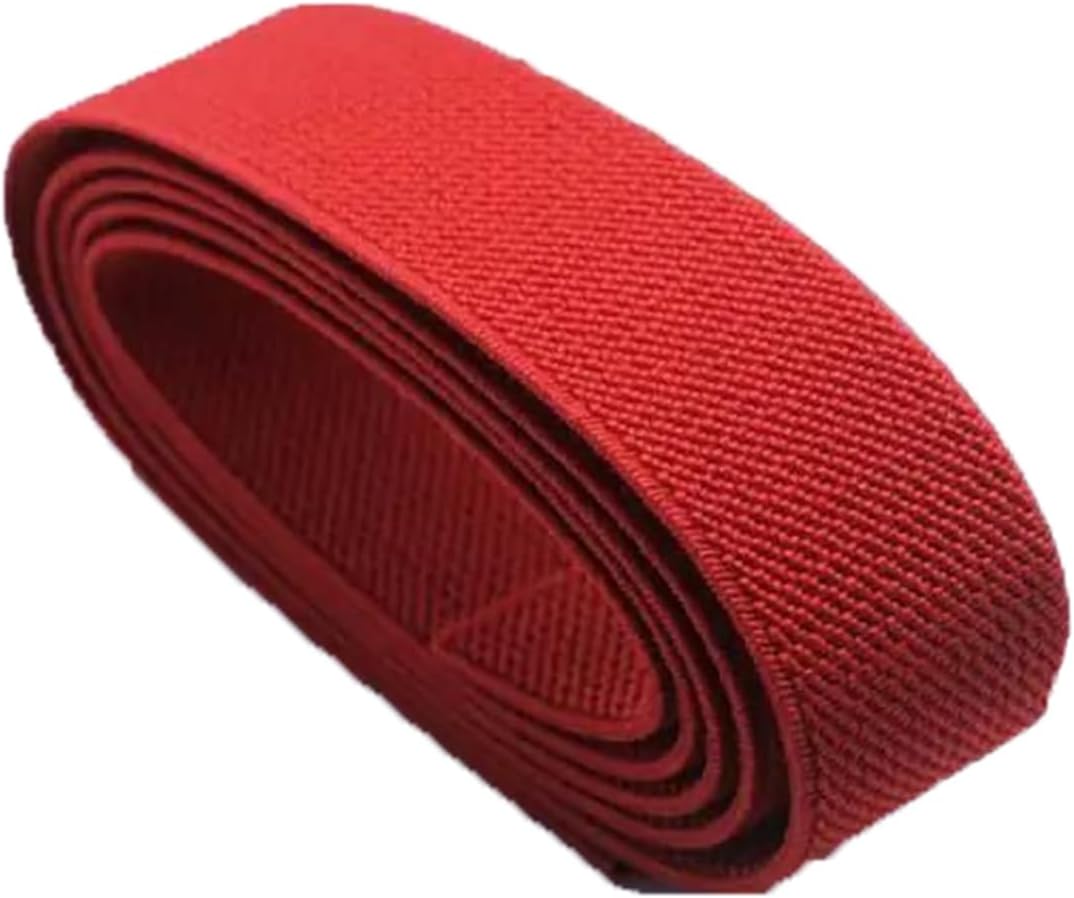 ELSKBRUN5 Meters Elastic Webbing 3 cm Width Flat Elastic Belt Waist Rubber Band DIY Clothing Sewing Accessories, Red, 30mm