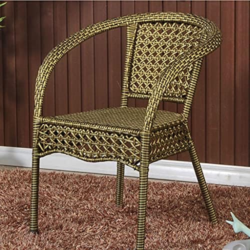 GPPZM Outdoor Garden Chairs Leisure Chair Woven Wicker Chair Modern Leisure Home Balcony Courtyard Armrest Chair Patio Furniture (Color : Yellow)