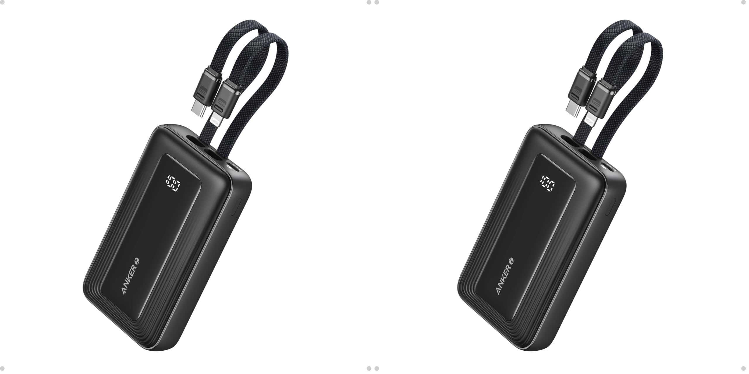 Anker Power Bank 20 000mAh 30W Max Fast Portable Charger with Built-in USB-C and MFi Certified Lightning Cables