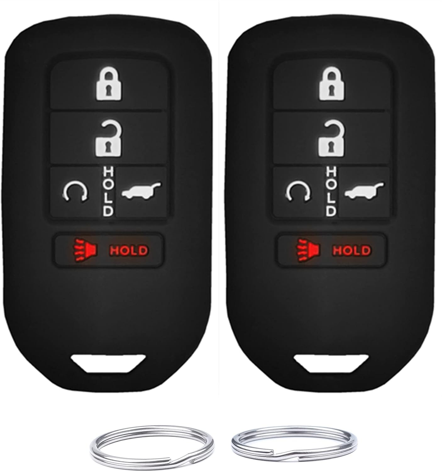 UOKEY Funda inteligente de silicona para llavero compatible con Honda Accord Civic CR-V CRV Pilot Passport Insight EX EX-L Touring Número de pieza HYQ12BDM 5 botones negro y negro Guatemala