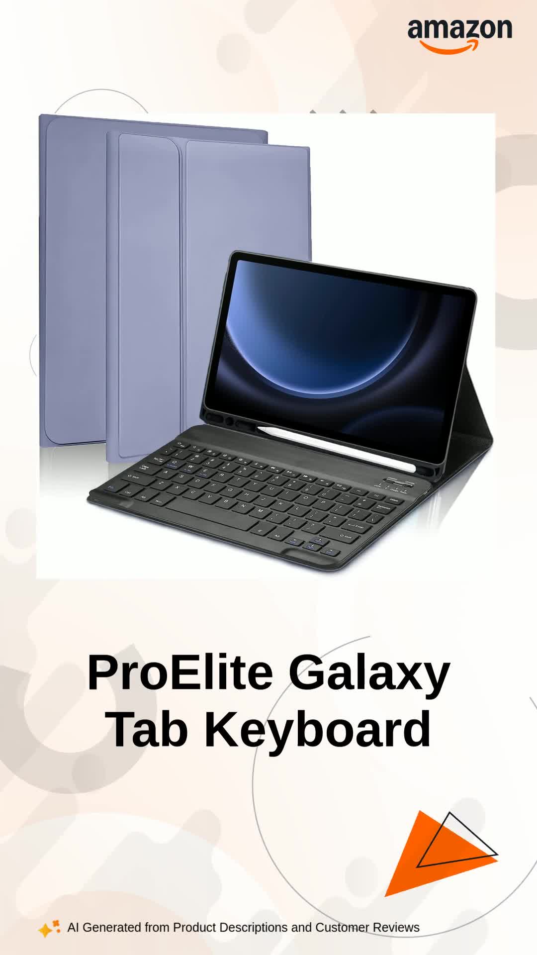 ProElite Keyboard case for Samsung Galaxy Tab S9 FE Plus/S9 Plus