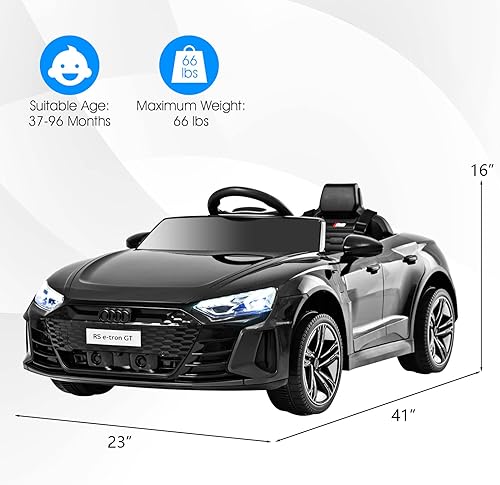 Miniatura 7 de INFANS Vehículo eléctrico para niños de 12 V, con licencia Audi RS e-tron GT con control remoto, juguete alimentado por batería para niños pequeños