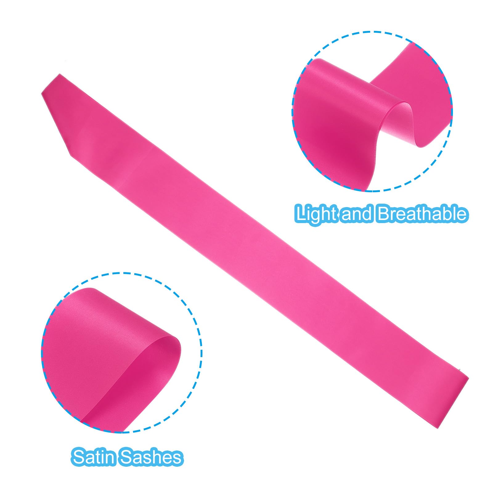 PATIKIL 63"x4" Blank Satin Sash - Image 3
