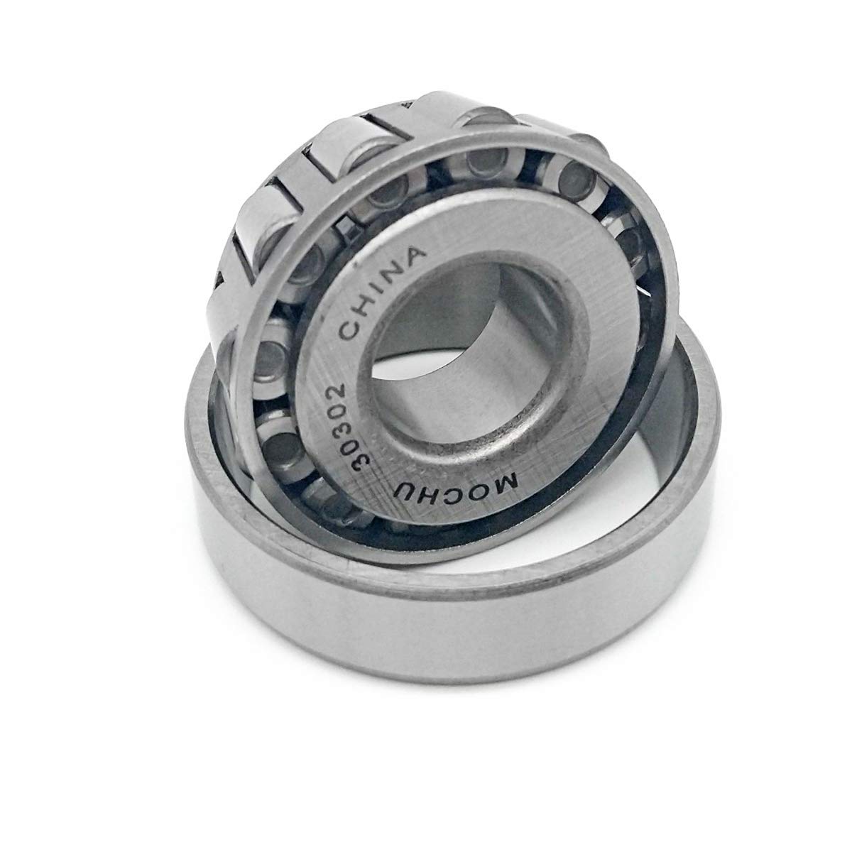 MOCHU 30302 15X42X14.25 Tapered Roller Bearing Cone + Cup, Steel, Metric, Single Row, 15mm ID, 42mm OD, 14.25mm Width
